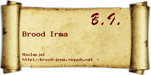 Brood Irma névjegykártya